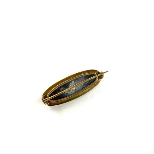 511 - Antique 18ct gold seed pearl mourning brooch, overall weight  9.6g