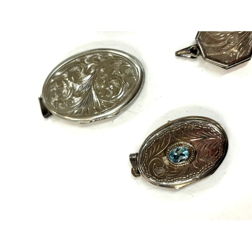 522 - Selection of 4 silver locket pendants