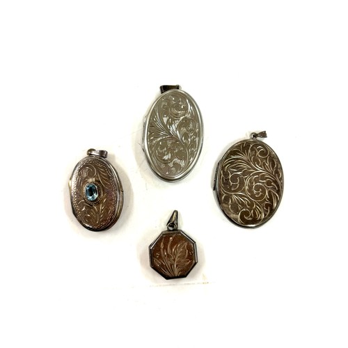 522 - Selection of 4 silver locket pendants