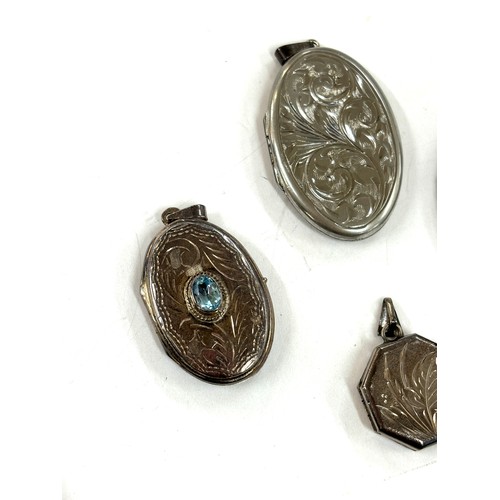 522 - Selection of 4 silver locket pendants