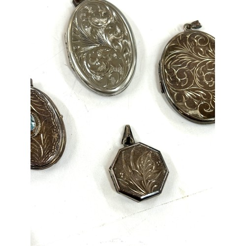 522 - Selection of 4 silver locket pendants