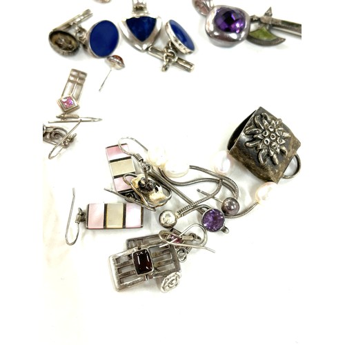 441 - Large selection of silver jewellery includes earrings, vintage brooches etc