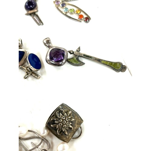 441 - Large selection of silver jewellery includes earrings, vintage brooches etc