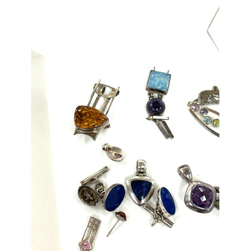 441 - Large selection of silver jewellery includes earrings, vintage brooches etc