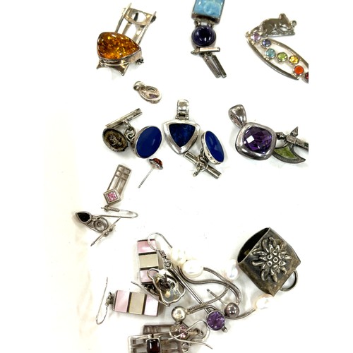 441 - Large selection of silver jewellery includes earrings, vintage brooches etc