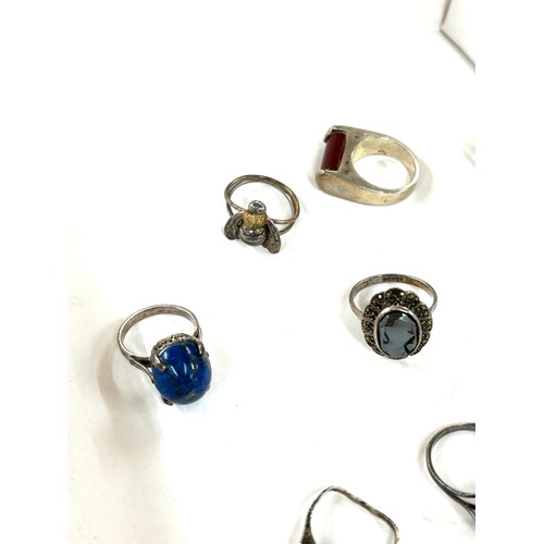 517 - Selection of 10 silver rings includes stone set etc