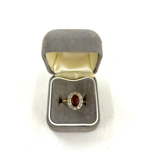 518 - Antique 18ct gold diamond and citrine dress ring total weight 3.3 grams, ring size L