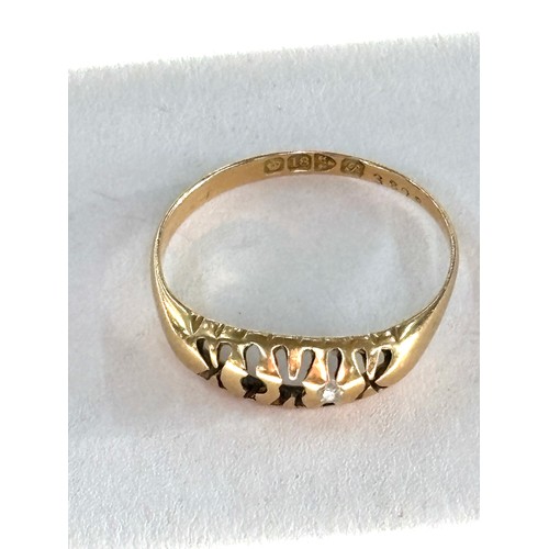 515 - antique 18ct gold stone set ring, total weight 2.2 grams, ring size P