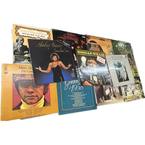 241 - Large selection of vinyl records to include ' The Shadows', ' The Carpenters' , ' Andy Williams' etc