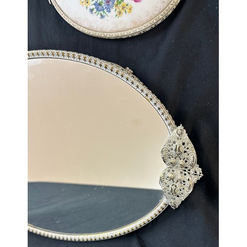 28 - Vintage Regent of London dressing table set with floral detailing