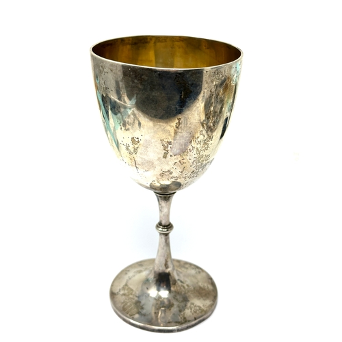 62 - Antique Barton Bangalore 1905 silver trophy goblet measures approx height 16cm weight 195g