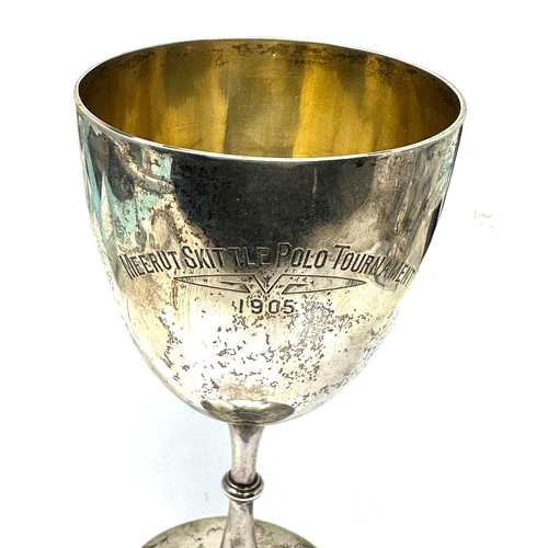 62 - Antique Barton Bangalore 1905 silver trophy goblet measures approx height 16cm weight 195g