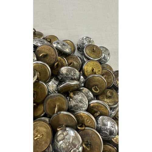 557 - Dealers lot - 500 Vintage Leeds Fire Brigade Tunic Buttons.  Manufacturers include Firmin of London ... 