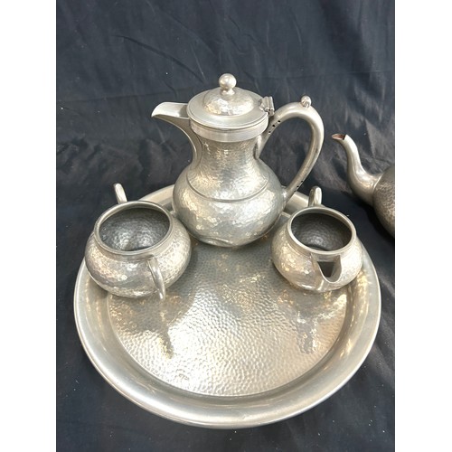 211 - Selection of Don Pewter part tea/ coffee service