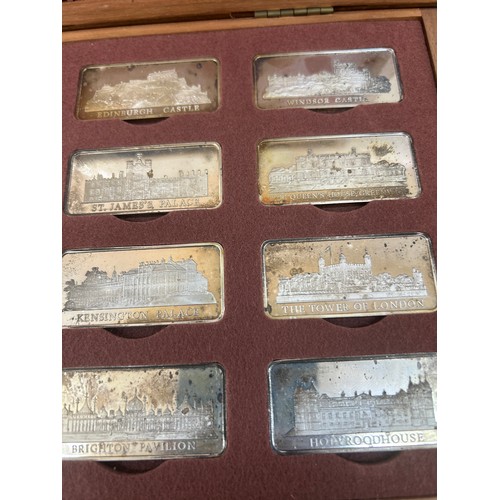 473 - Cased Set of 12 The Birmingham Mint Royal Palaces Sterling silver Ingots