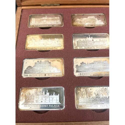 473 - Cased Set of 12 The Birmingham Mint Royal Palaces Sterling silver Ingots