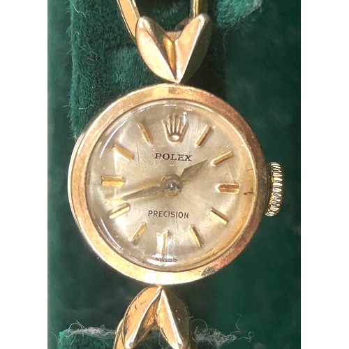 499 - Vintage Boxed Ladies 9ct gold faced Rolex wrist watch, untested