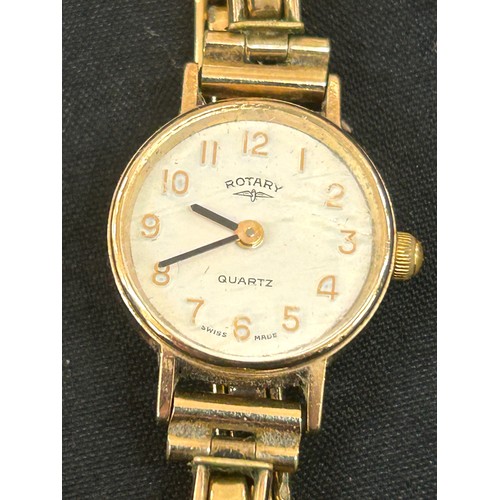 498 - Ladies 9ct gold faced rotary wrist watch