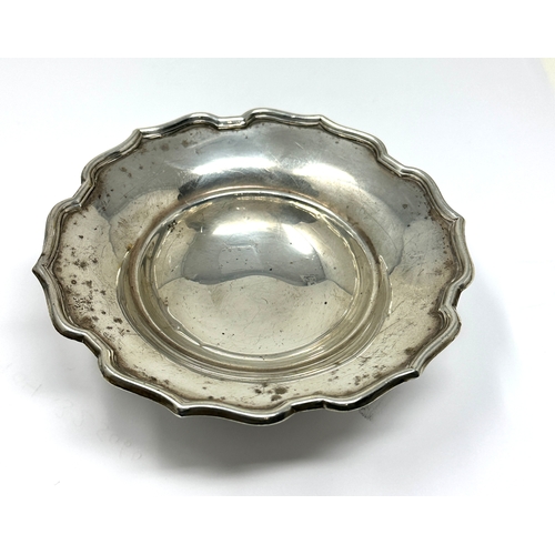 65 - Vintage silver sweet dish measures approx 12cm dia weight 74g