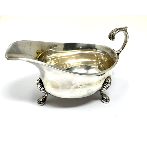 67 - Vintage silver gravy boat by british goldsmiths alliance london silver hallmarks weight 154g