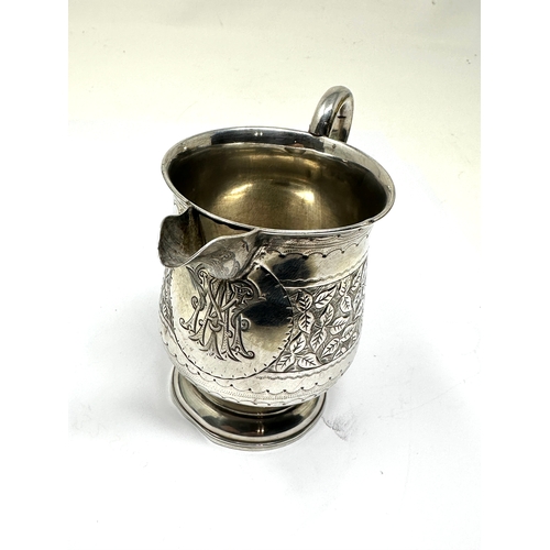 70 - victorian silver cream jug altered from a christening mug weight 83g