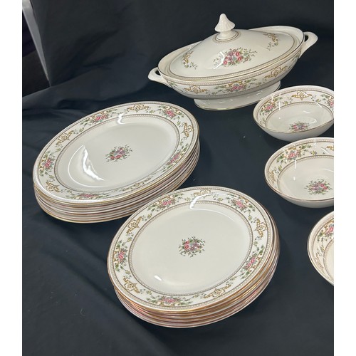 207 - Vintage Royal Doulton Alton 6 place dinner set to include two lidded tureens, dinner plates, gravy b... 