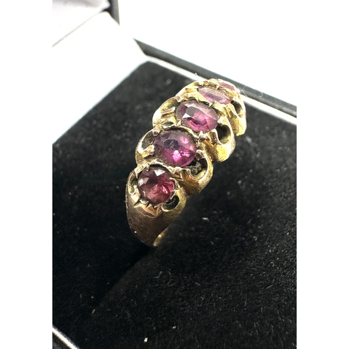 490 - Antique  9ct gold amethyst ring weight 1.7g