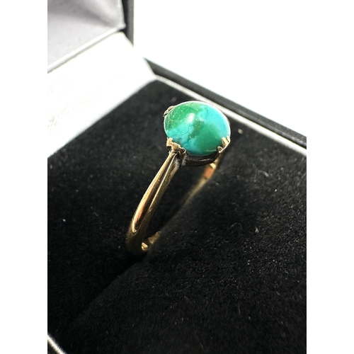 492 - Vintage 9ct gold turquoise ring weight 2.2g