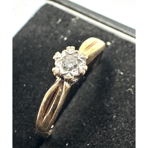 493 - Vintage 9ct gold diamond ring weight 1.5g