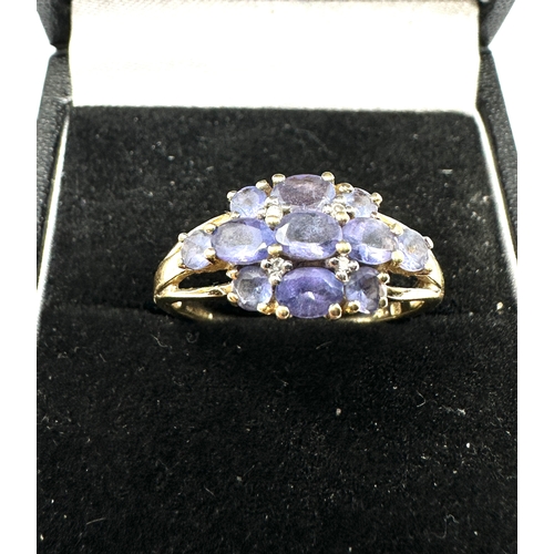 387 - Vintage 9ct gold tanzanite ring weight 2.5g