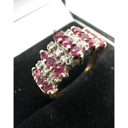 391 - Vintage 9ct gold ruby & diamond ring weight 2g