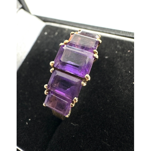 393 - Vintage 9ct gold amethyst ring weight 2.3g