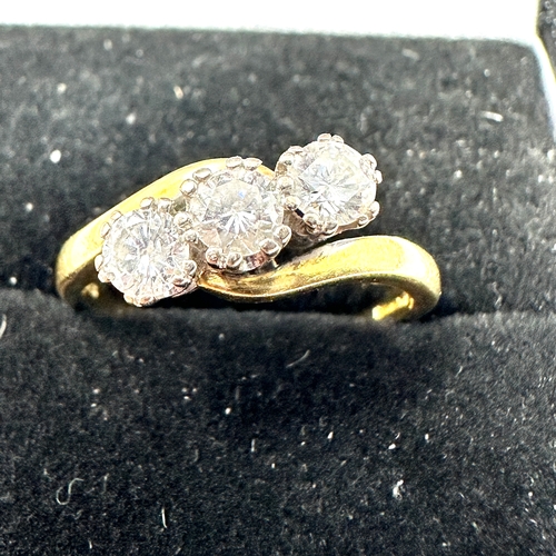 397 - 18 ct gold diamond ring weight 3.5g .50ct diamonds