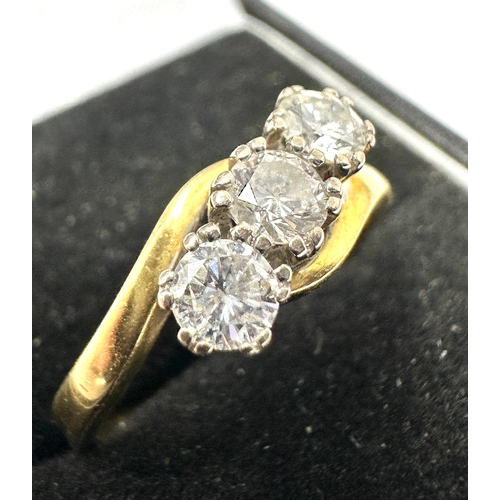 397 - 18 ct gold diamond ring weight 3.5g .50ct diamonds