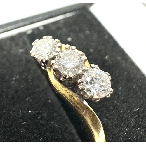 397 - 18 ct gold diamond ring weight 3.5g .50ct diamonds