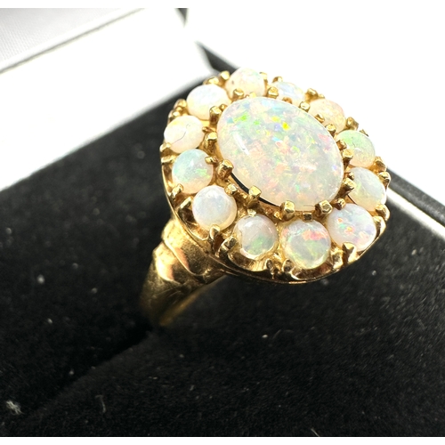 398 - 18ct gold opal ring weight 3.8g