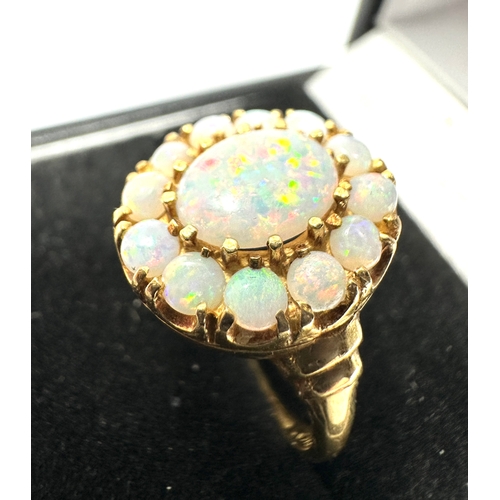 398 - 18ct gold opal ring weight 3.8g