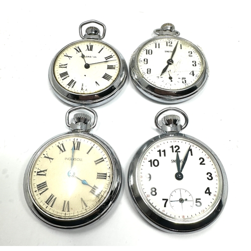 283 - 4 vintage pocket watch smiths & ingersoll in good condition some are ticking untested