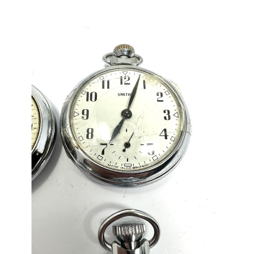 283 - 4 vintage pocket watch smiths & ingersoll in good condition some are ticking untested