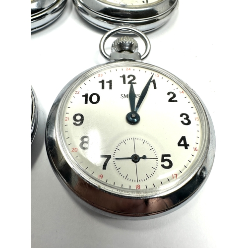 283 - 4 vintage pocket watch smiths & ingersoll in good condition some are ticking untested