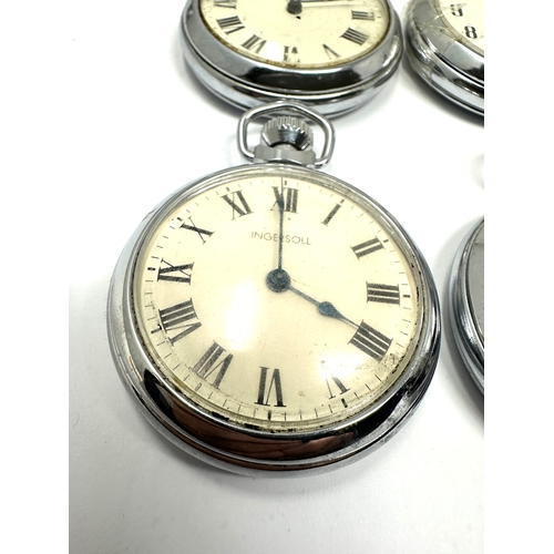 283 - 4 vintage pocket watch smiths & ingersoll in good condition some are ticking untested