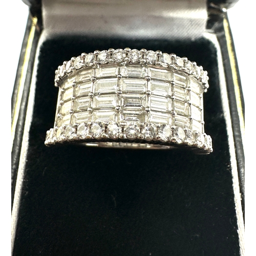 18ct white gold diamond ring 2.9ct diamonds weight 11.2g