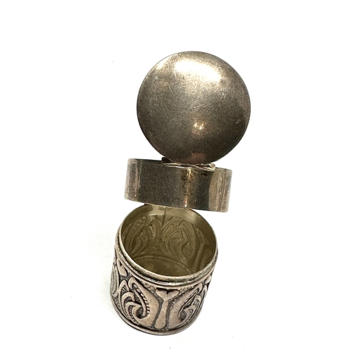 14 - Vintage silver pill box double lid