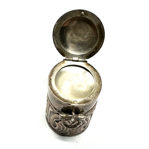 14 - Vintage silver pill box double lid