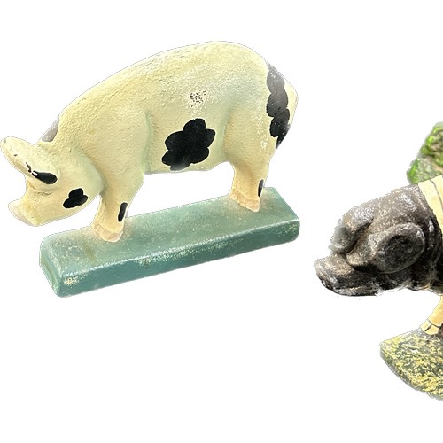 94 - Three vintage novelty animal cast iron door stops