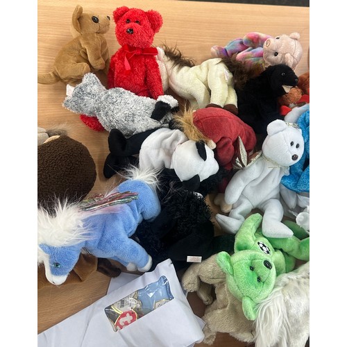 132 - Large selection of assorted vintage TY teddy bears without tags attached