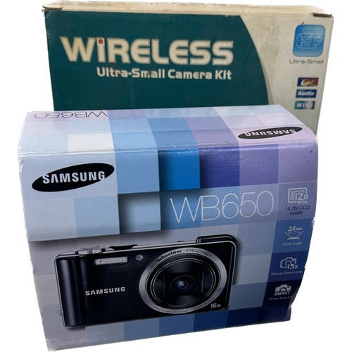 81 - Selection of cameras and equipment to include a Samsung WB650, three Flouredn IP cameras and a wirel... 