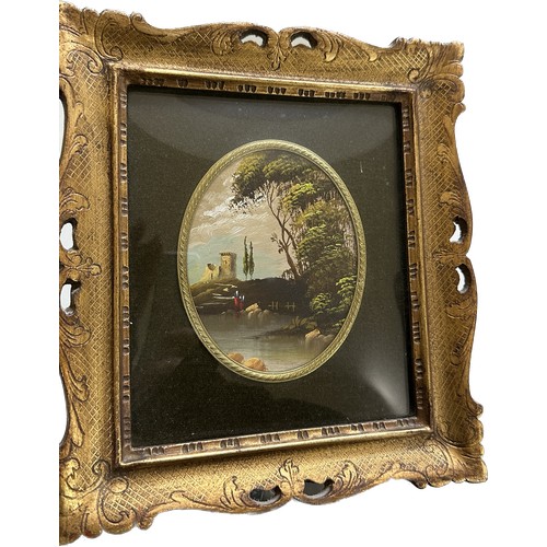 60 - Two signed framed oil paintings, frame measures approximately 8 inches by 7 inches