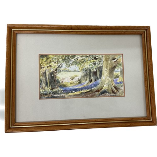 45 - Two framed watercolour paintings both signed, measures approximately 9 inches by 7 inches