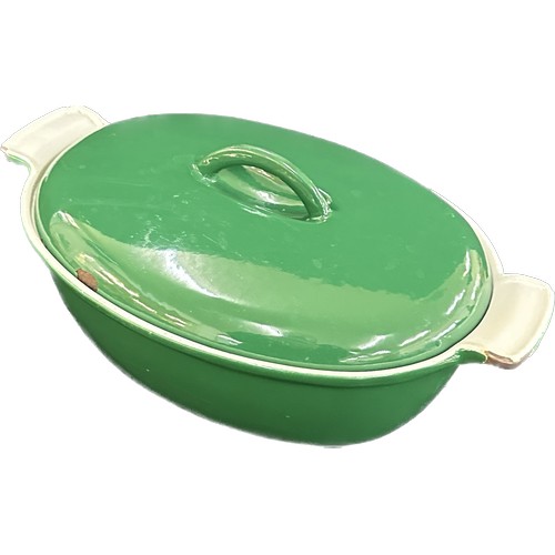 69 - Cousances flat pan and a cast iron enamel lidded cooking pot